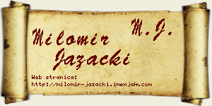 Milomir Jazački vizit kartica